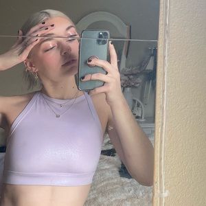 Purple sports bra